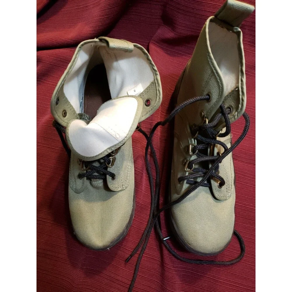 Canvas Lug Sole Wading Boots Olive Green Size 8 Flyfishing Fishing No Brand NWOT